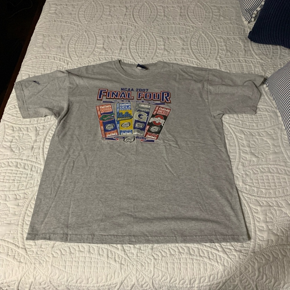 Gray NCAA Final Four 2007 Short Sleeve Men's T‑Shirt